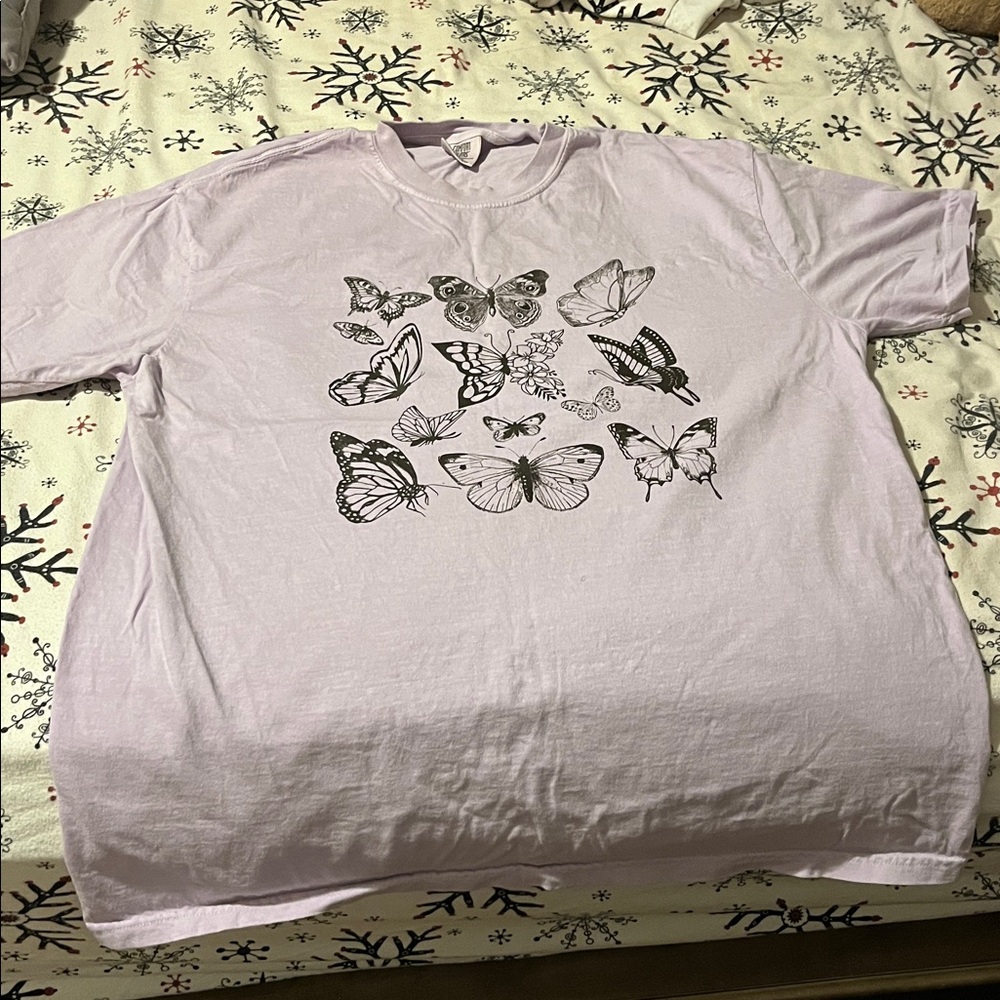 Purple Shirt With Butterfly Design